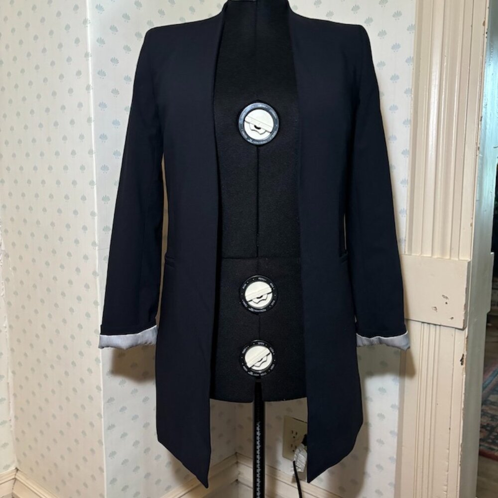 Calvin Klein Roll Sleeve Open Front Blazer - Navy Size 4